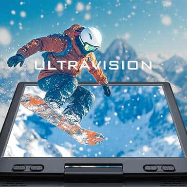 MYDASH 14.9'' Portable  DVD  Player  with  12.5" Swivel  Screen – Rechargeable  Car  DVD  Player,  Portable & Travel,  Region‑Free  Personal  DVD  Player  Portable,  USB/SD  Support - Image 2