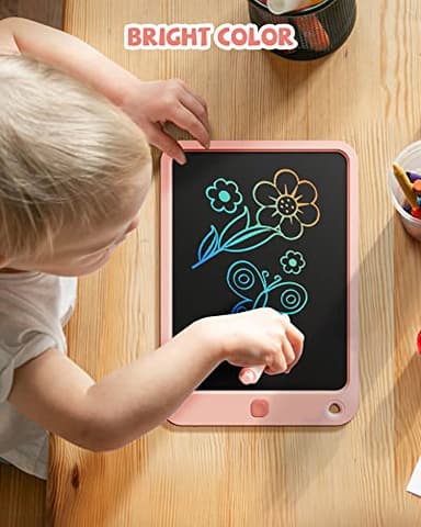 LCD Writing Tablet 10 Inch, Toys for 3 4 5 6 7 8 9 10 Year Old Boys Girls, Colorful Doodle Board Drawing Tablet, Gift for Boys Toddlers Age 3-12 Years, Memo Board, Drawing Pads with Lanyard (Pink) - Image 7