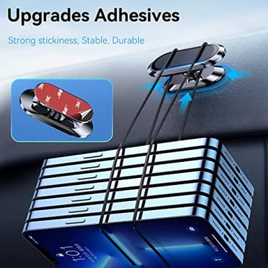 【2-PACK】Magnetic phone holder for car, [ Super Strong Magnet ] [ with 4 Metal Plate ] iPhone Magnetic car mount for cell phone, [ 360° Rotation ] Universal Dashboard adhesive Car Magnetic Phone Mount - Image 4