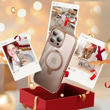 CASEKOO 360 Spin Magnetic Stand Desert Titanium for iPhone 16 Pro Case [Compatible with Magsafe][16FT Military Protection] Slim Polished for iPhone 16 Pro Case with Stand 6.3'', Rose Gold - Image 9