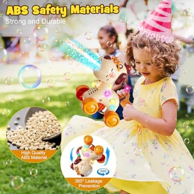 Nicmore Automatic Bubble Machine for Toddlers: Portable Dog Bubble Maker Blower Toys for 3 4 5 6 Year Old Boy Girl Kids Outdoor Toys for Easter Party Birthday - Image 6