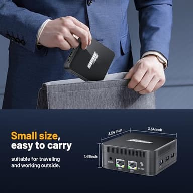 PAGEPINMU KP100 Mini PC - Intel N100, LPDDR5 16GB RAM, 512GB SSD | Triple 4K@60Hz Display | Silent Cooling | WiFi 6 & Dual Gigabit | Mini Computer Desktop Windows 11 Pro for Home Office & Business - Image 2