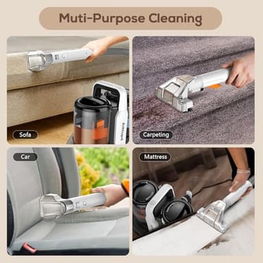 Portable Carpet & Upholstery Spot Cleaner, Powerful Suction & Spot Remover, Deep Stain Cleaning for Carpet, Car Seats, Pets, Stairs, Couches, with Dual Size BrushHead - Image 6
