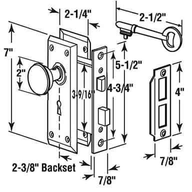 MaxxGeek Mortise Keyed Lock Set with Classic Knobs, Perfect for Replacing Broken Antique Door Knob Sets, Fits 1-3/8 in.-1-3/4 in. Interior Doors, Oil Rubbed Bronze, 1 Pack - Image 7