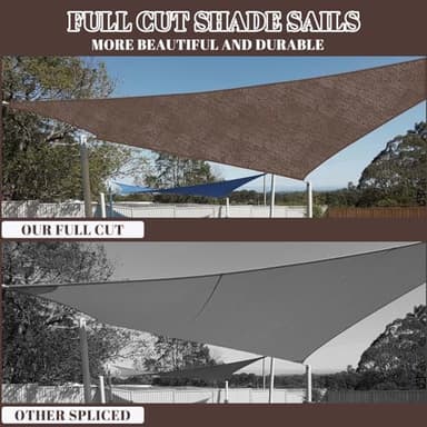 Cool Area Sun Shade Sail 12x12x12FT Triangle Shade Canopy Outdoor Sunshade for Patio Backyard Garden, Brown - Image 5