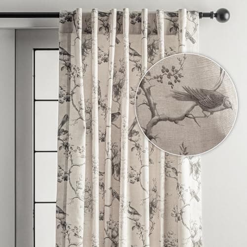 Maison d' Hermine Curtains for Living Room 100% Cotton 96 inch Length One Panel Light Filtering Curtains for Bedroom Windows with Rod and Loop Pockets Drapes (Turin, 50" W x 96" L) - Image 1