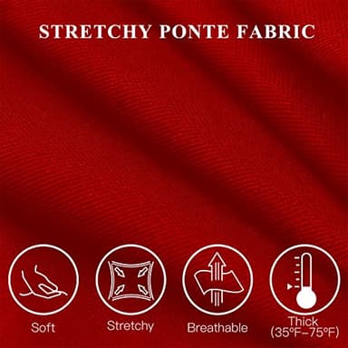 Tapata Women's 28''/30''/32''/34'' Stretchy Bootcut Dress Pants with Pockets Tall, Petite, Regular for Office Work Business 34",Red,M - Image 3