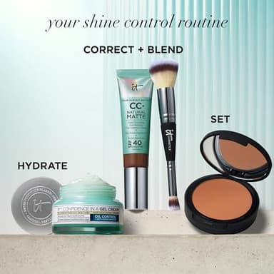 IT Cosmetics CC+ Cream Natural Matte (Fair Light) - Poreless Full Coverage Foundation With SPF 40, 16HR Shine Control, Color-Corrector, Skin-Balancing Serum, Noncomedogenic - 1.08 fl oz - Image 9