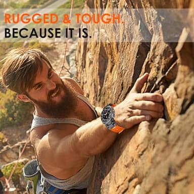 Wingle Compatible for Galaxy Watch Ultra Bands 47mm 2025/2024 Men Sport Durable Silicone Rubber Band, Armor Military Rugged Samsung Galaxy Watch Ultra Band Stainless Steel Metal Connector Black/Orange - Image 6