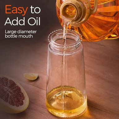 YARRAMATE 16oz/470ml Glass Olive Oil Sprayer for Cooking with Stickers, 2 in 1 Oil Dispenser for Kitchen Gadgets, Food Grade Premium Spray Bottle for Salad, Frying, BBQ (Creamy White) - Image 5