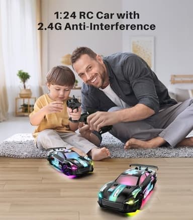DODOELEPHANT RC Drift Car, 4WD, 2.4GHz Remote Control Vehicle with LED Lights, Drifting & Racing Tires, 2 Rechargeable Batteries, Gifts for Kids, Boys, Girls, Adults (Blue) - Image 4