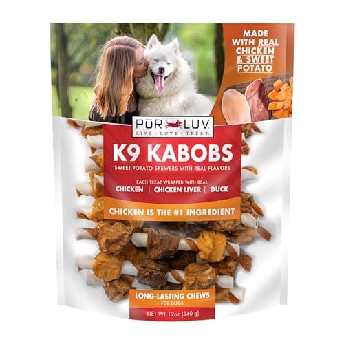 Pur Luv Dog Treats, K9 Kabobs Made with Real Chicken, Duck, and Sweet Potato, 12 Ounces, Dog Snacks, Healthy, Easily Digestible, Long-Lasting, High Protein Treat, Satisfies Urge to Chew - Image 1