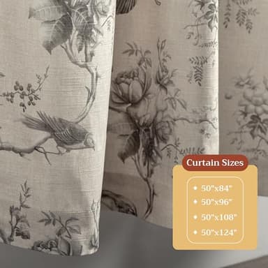 Maison d' Hermine Curtains for Living Room 100% Cotton 96 inch Length One Panel Light Filtering Curtains for Bedroom Windows with Rod and Loop Pockets Drapes (Turin, 50" W x 96" L) - Image 4