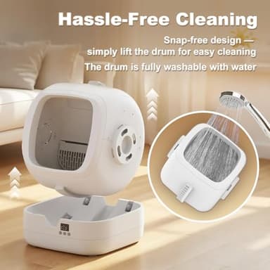 Automatic Cat Litter Box Self Cleaning - APP Control and Weight Monitoring - Ultra-Quiet, Suitable for Medium Cats and Kittens, Safe Anti-Pinch Litter Box (Assembly Required) -White - Image 5
