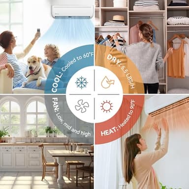 YITAHOME 21 SEER2 12000 BTU Mini Split Air Conditioner Heat Pump System, Wifi Enabled 208-230V Ductless AC Cool Up to 750 Sq. Ft, Compatible with Alexa, Complete Installation Kit, White - Image 7