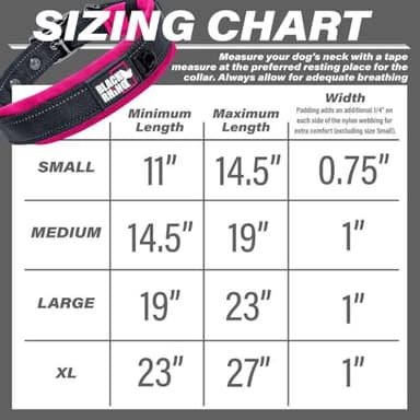 Black Rhino Dog Collars for Medium Dogs - Adjustable Reflective Heavy Duty Dog Collar with Ultra-Soft Neoprene Padding - Weatherproof, Durable, and Comfortable - Ideal for Active Dogs - Pink and Black - Image 5