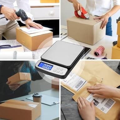 Fuzion Digital Shipping Postal Scale - 88lb x 0.1oz, Stainless Steel Platform, 5 Units, Hold/Tare/PCS Counting, Easy Calibration, Large LCD, Scale for Packages, All-in-1 Shipping Scale - Image 7