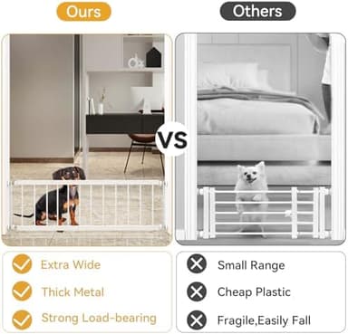 Dog Gate Indoor,18"-45" Extra Wide Metal Short Dog Gate to Step Over, 14" Tall Small Pet Gate with 3 Extension Kits, Pressure Mounted for Doorways & Stairs - Image 6
