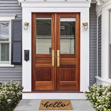 Barnyard Designs Doormat Welcome Mat for Outdoors, Large Front Door Entrance Mat, 30x17, Brown (Hello) - Image 2