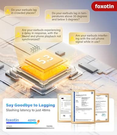 Ear Buds Wireless Earbuds - Bluetooth 5.3 Headphones (48H Playback) Built in Mic with LED Display Charging Case, IP7 Waterproof Earphone for iPhone Andriod Phones Laptop Sports Workout - Black - Image 3