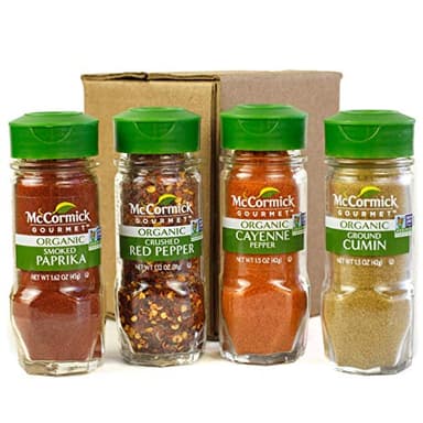 McCormick Gourmet Organic Red Peppers & Cumin Everyday Basics Variety Pack (Smoked Paprika, Crushed Red Pepper, Cayenne Pepper, Ground Cumin), 0.05 lb - Image 2