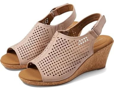 Rockport Women's Briah Perf Sling Wedge Sandal, Farro Nubuck, 7.5 - Image 6