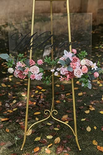 YYHUAWU Artificial Flowers Combo Box Set Gradient Color Flower Leaf with Stems for DIY Wedding Bouquets Centerpieces Baby Shower Party Home Decorations (Gradient Rosy Red) - Image 5