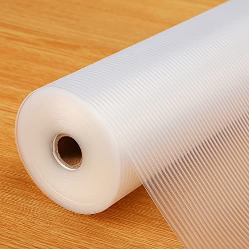 Anoak Shelf Liner Cabinet Liner, Non Adhesive Drawer Liner, Washable 20 Inch x 35 FT(420 Inch) Waterproof Durable Non-Slip Shelf Liner for Kitchen, Drawer, Refrigerator Stripe Clear - Image 1