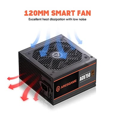 ARESGAME AGV Series 750W Power Supply, 80 Plus Bronze Certified, Semi Modular Power Supply, 5 Year Warranty - Image 4