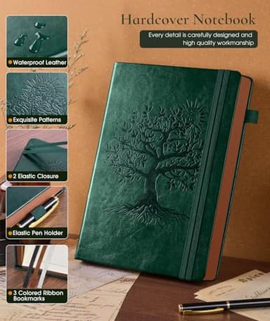 Vintage Leather Journal - 300 Page Lined Journal Notebook with Numbered Pages,A5 Notebook for Women Men,Travel Diary,Daily Journal for Writing, Note Taking, School & Work (5.8" x 8.3") - Image 3