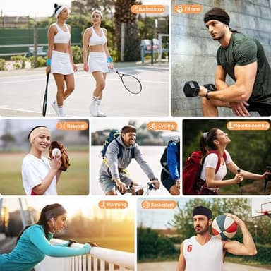 Headbands for Women, Stretchy Non Slip Soft Cotton Cloth Hair Bands for Sports, Workout, Yoga and Running, 7pcs - Image 5