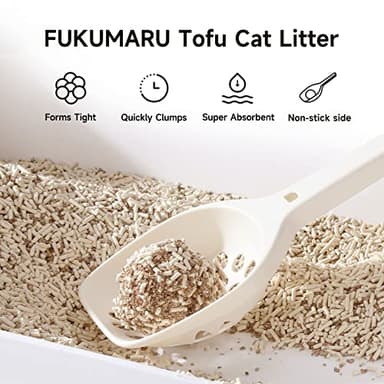 FUKUMARU Tofu Cat Litter, 12 LBS Clumping Cat Litter, Dust Free, Natural, Unscented, Flushable, Lightweight, Low Tracking, Mixed Apple Wood, 24/7 Odor Control, 6 lb x 2 Bags - Image 3