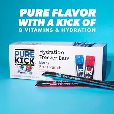 Pure Kick Freezer Bars, 5.5 oz, Hydrating Ice Pops, Naturally Flavored with Other Natural Flavors, Berry and Fruit Punch, 45 Count - Image 3