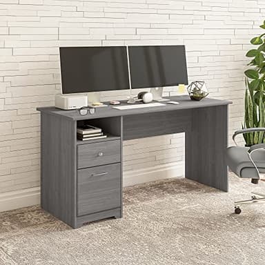Bush Furniture Cabot 60W Computer Desk with Drawers in Modern Gray, Workstation and File Storage, Desktop with Organization Solutions for Home Office - Image 2