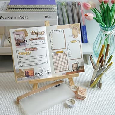 WRITECH Journaling Gel Pens Highlighters: 0.5mm Fine Point Retractable Gel Ink Pen Assorted Colored Highlighter Fineliner Multicolor Dual Tip Brush Marker Bulk Extra Smooth No Bleed 9ct (Earth Tone) - Image 7