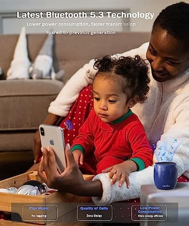 Small Speaker, Bluetooth Speaker with 360°HD Stereo Sound and Robust Bass, Mini Speakers with Hands-Free Call, IP67 Waterproof, Portable Speakers for Shower, Room, Car, Trip, Ideal Gift for Men, Women - Image 5