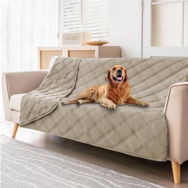 fuguitex Waterproof Dog Blanket Reversible for Small Dogs Resistant Leakproof Washable Couch Cushion Bed Protector Cover for Indoor Furniture Pet Friendly（30"*53",Brown+Khaki+Khaki - Image 7