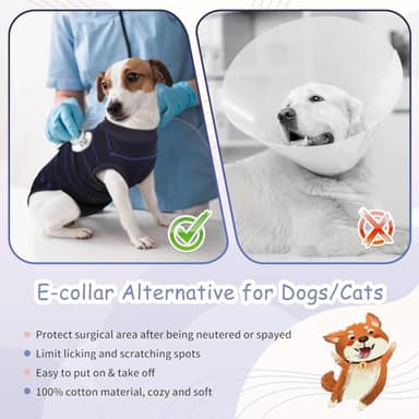 Kuoser Recovery Suit for Dogs After Surgery,Dog Surgery Suit Female Male Spay,Neuter Anti-Licking Dogs Onesie,Abdominal Wound Skin Disease Dog Surgical Suit Snugly Pet Collar Alternative Vest Bodysuit - Image 6