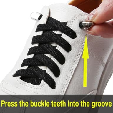 ZHENTOR Elastic Shoe Laces for Sneakers, No Tie Shoelaces for Adults and Kids, Flat Tieless Shoe strings (White) - Image 3