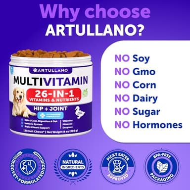 Dog Multivitamin Chewable with Glucosamine 26 in 1 - Dog Vitamins and Supplements - Senior & Puppy Multivitamin for Dogs - Pet Joint Support Health - Immunity, Mobility, Gut Skin - 120 Chews - Image 5