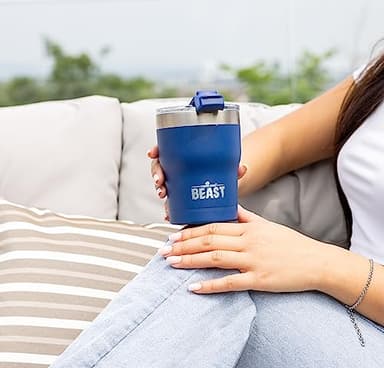Beast 10 oz Tumbler Stainless Steel Vacuum Insulated Coffee Ice Cup Double Wall Travel Flask (Royal Blue) - Image 5