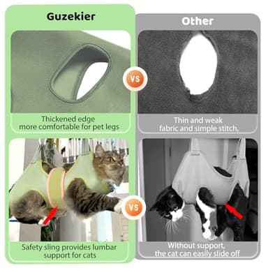 Guzekier Cat Grooming Hammock Harness for Cats, Cat Nail Clipper - Image 3