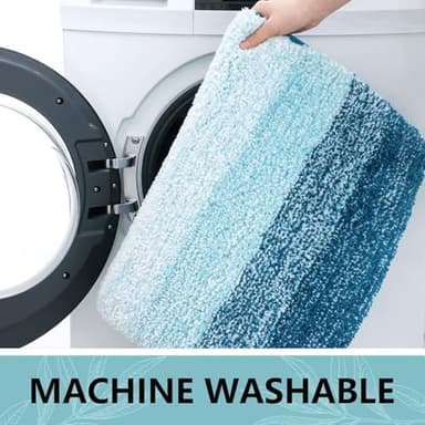 Arotive Microfiber Bathroom Rugs, Shaggy Soft and Absorbent Bath Rug, Non-Slip, Thick Plush Machine Washable Dry Bath Mats for Bathroom, Tub and Shower, 24x16, Peacock Blue - Image 7