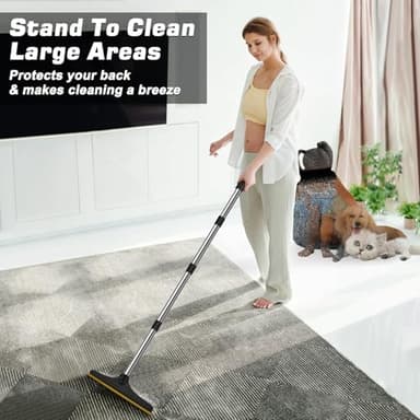 B-Land Carpet Rake for Pet Hair Removal, Reusable Pet Hair Remover with 60” Adjustable Long Handle, Carpet Scraper Dog Cat Hair Remover Tool for Rugs, Mats - Image 4