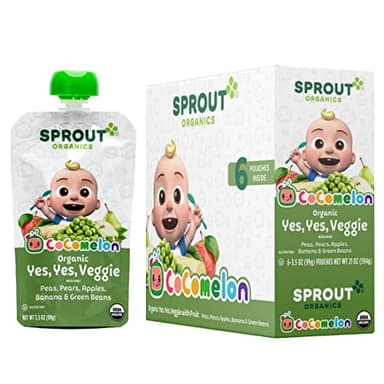 CoComelon Sprout Organic Baby Food, Toddler Pouches, Yes, Yes, Veggie, Fruits, Grains, 3.5 Oz(Pack of 12) - Image 3