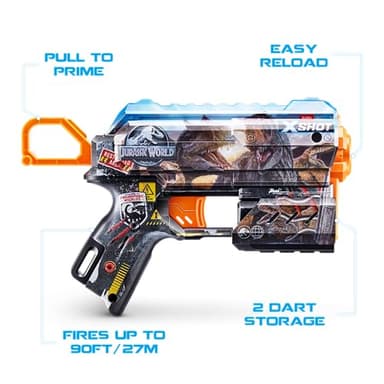 XSHOT Skins Flux Blaster - Jurassic World Skins (2PK) by ZURU Jurrasic World Skin Design with 16 Darts, Easy Reload, Air Pocket Dart Technology, Toy Foam Blaster for Kids, Teens and Adults - Image 7