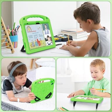 LKOOZO Kids Case for iPad (A16) 11th Generation 11 inch 2025 / iPad 10th Generation 10.9 inch 2022, Shockproof Cover with Built-in Screen Protector and Stand, Green - Image 8