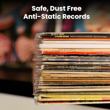 EVEO 100 Vinyl Record Sleeves Outer – Crystal Clear Outer Vinyl Sleeves LP Album Covers 12.75"x12.75" | Perfect Fit Protective 3 Mil Protection for Single & Double LPs - Archival Quality - Image 6