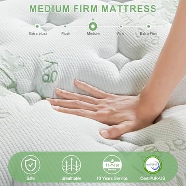 SNFPNE Queen Size Mattress 12 Inch, Medium Firm Memory Foam Hybrid Mattress with Individual Pocket Spring - Pressure Relief, Motion Isolation, Cool Sleep, 80" x 60" - Image 2