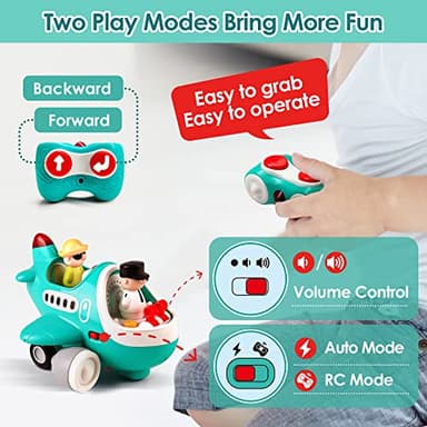 iPlay, iLearn Baby Airplane Toys, Cool Remote Control Plane Toy for Toddlers 2-3, Infant Musical RC Helicopter W/Light Sound, Birthday Gifts for 18 24 Month 2 3 4 Year Old Boy Girl Kids Children - Image 5